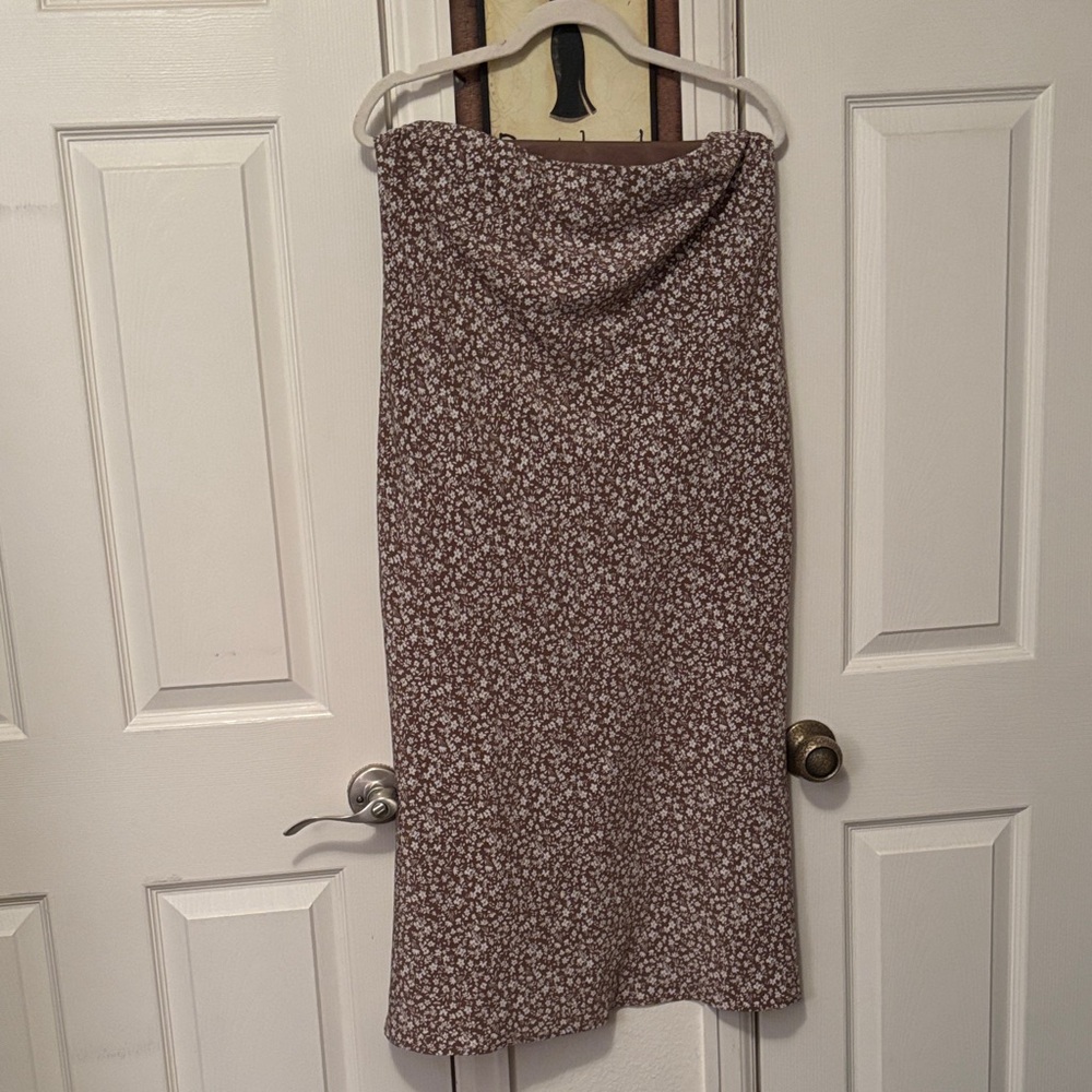 Altar'd State Brown Floral Pencil Skirt